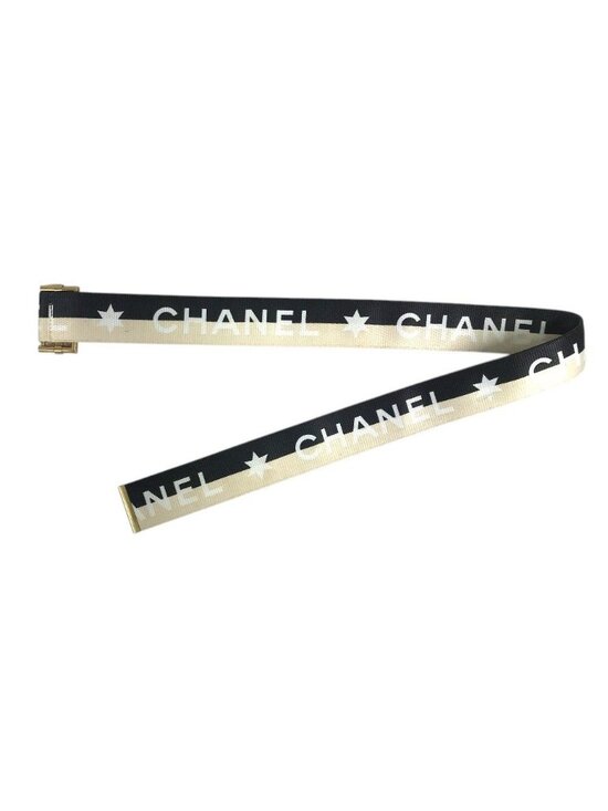 Chanel Belt CC Logo Canvas Leather Black main image 8